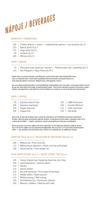 Drink menu La Bottega di Finestra